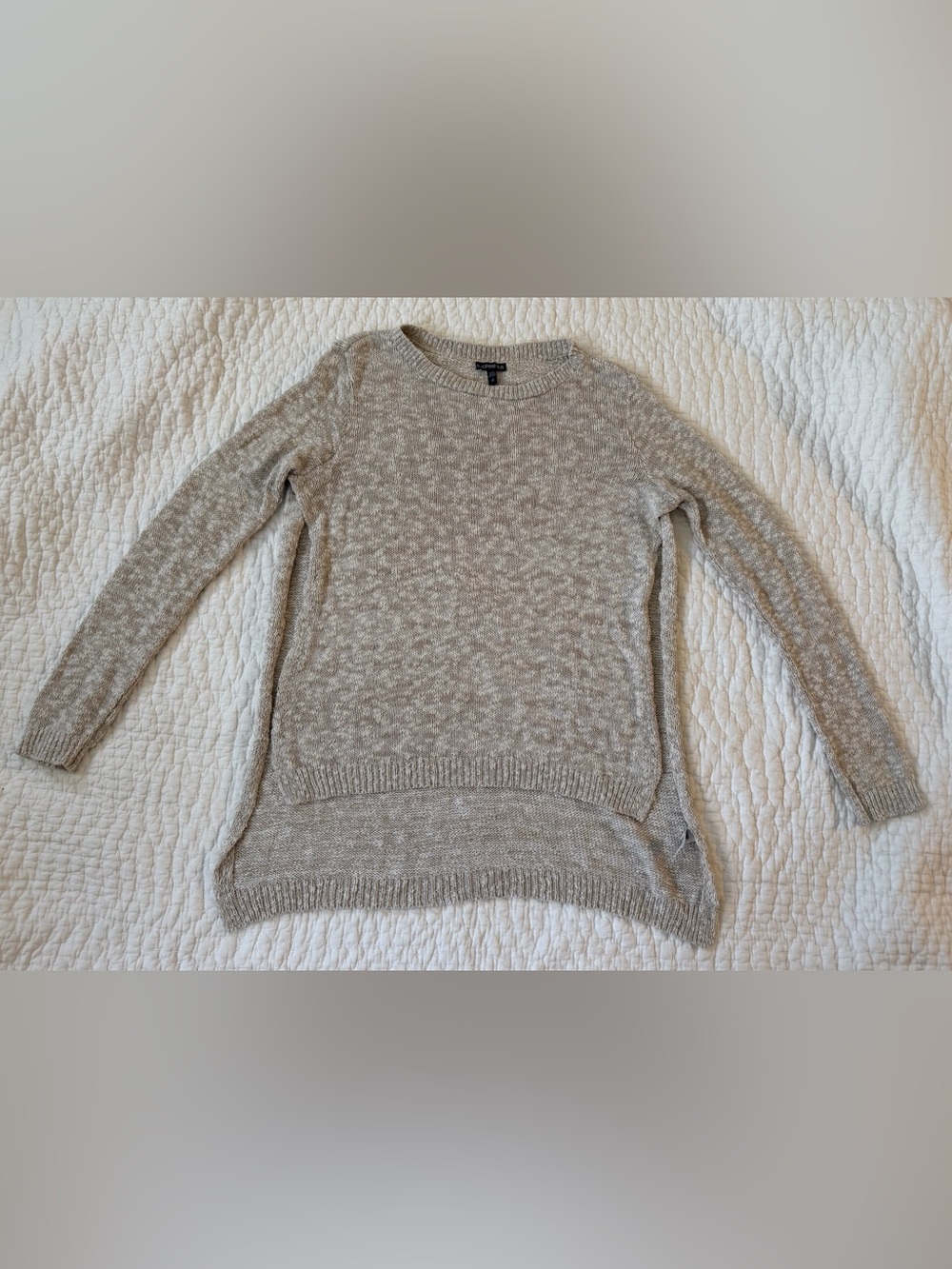 Express Neutral Marled Scoopneck Sweater  with Open Sides